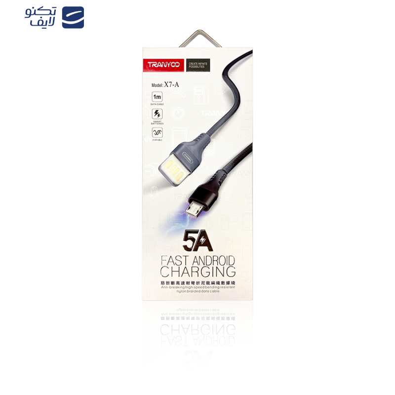کابل تبدیل USB به Micro USB ترانیو مدل X7-A طول 1 متر