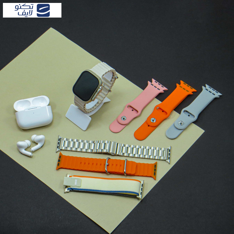 ساعت هوشمند ورنا مدل W49 ultra with 7 band به همراه هندزفری بیسیم ایرپادپرو ساعت هوشمند ورنا مدل W49 ultra with 7 band به همراه هندزفری بیسیم ایرپادپرو