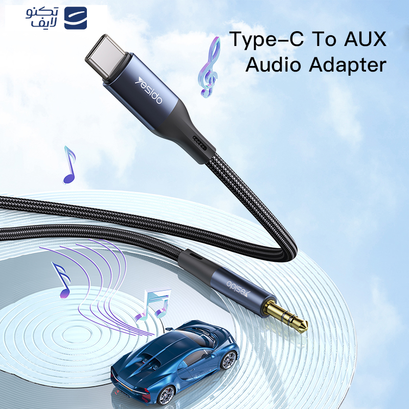 کابل تبدیل USB-C به AUX یسیدو مدل YAU-36 طول 1 متر
