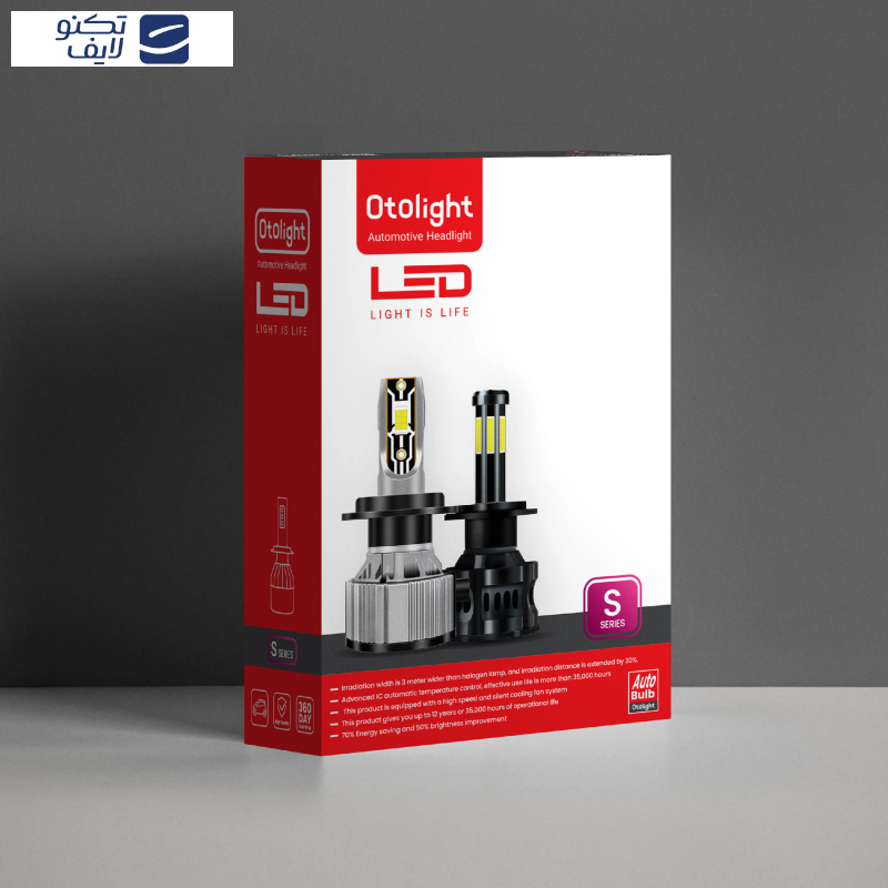 لامپ هدلایت LED اتولایت مدل S2 پایه H3 بسته 2 عددی