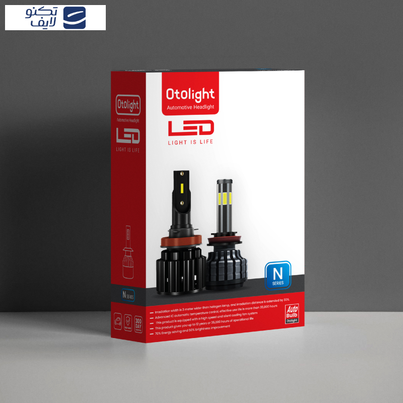 لامپ هدلایت LED اتولایت مدل N1 پایه H1 بسته 2 عددی