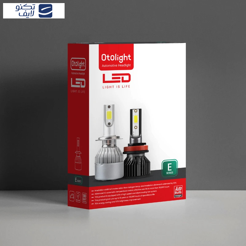 لامپ هدلایت LED اتولایت مدل E1 پایه H4 بسته 2 عددی