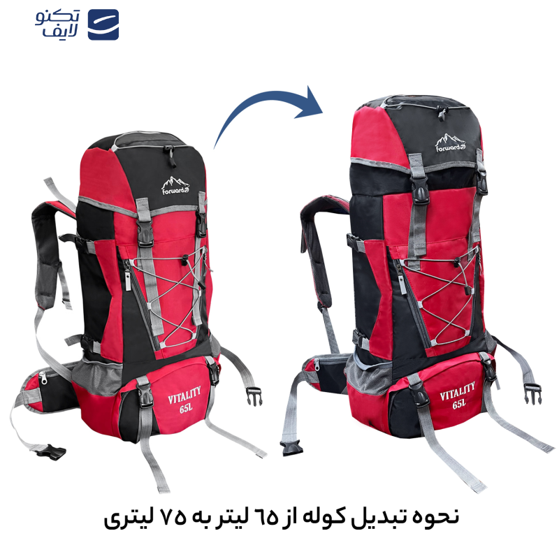 کوله پشتی کوهنوردی 65 لیتری فوروارد مدل FCLT409