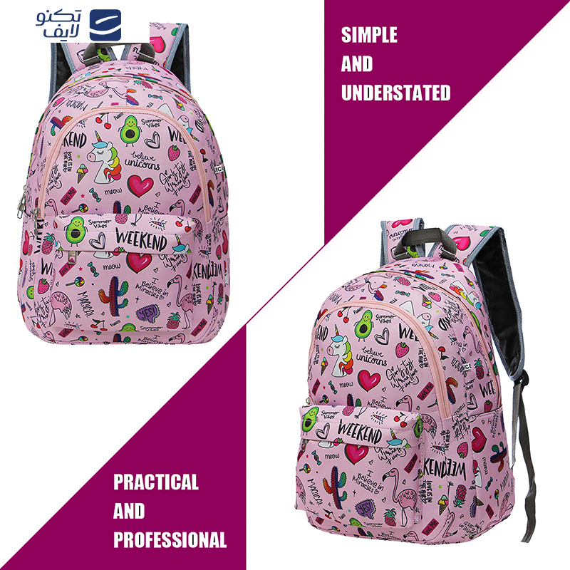 کوله پشتی دخترانه توریث مدل NHH-150003