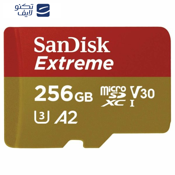کارت حافظه microSDXC  سن دیسک مدل Extreme کلاس A2 استاندارد UHS-I U3 سرعت 190MBps ظرفیت 256 گیگابایت