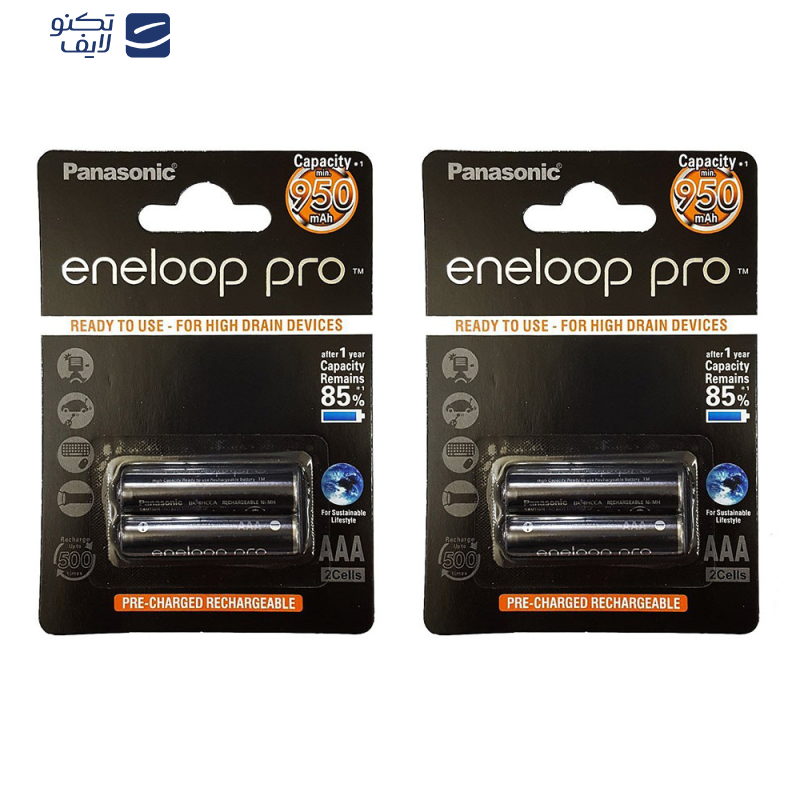 باتری نیم قلمی قابل شارژ پاناسونیک مدل eneloop pro 950mAh بسته 4 عددی