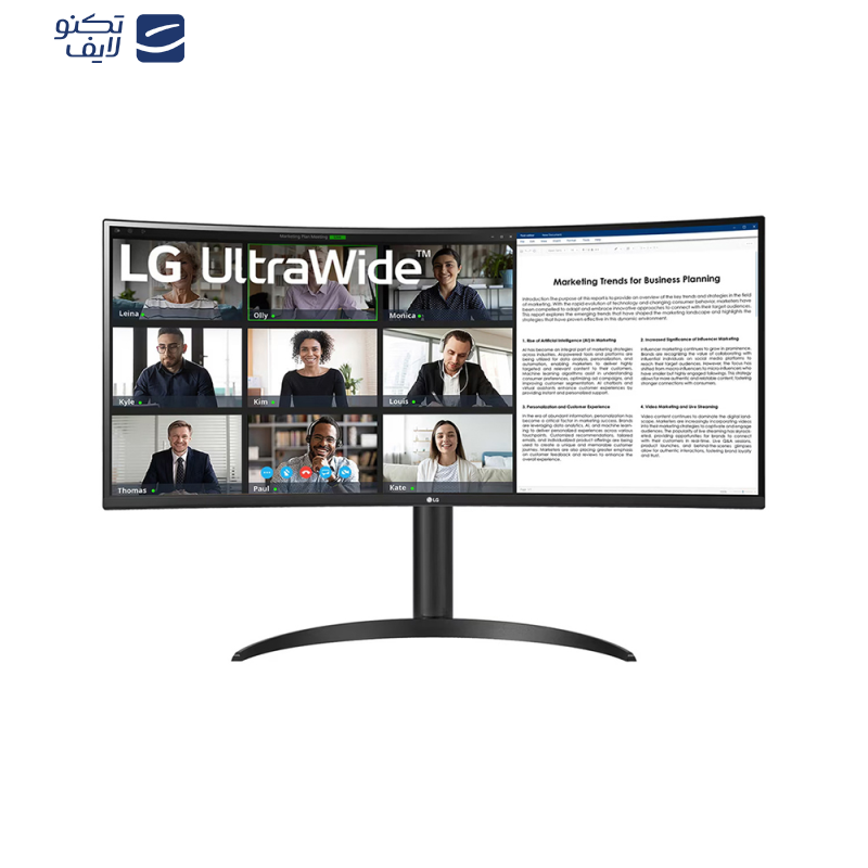 مانیتور خمیده ال جی مدل 34WR55QK-B سایز 34 اینچ