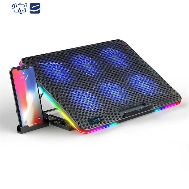 پایه خنک کننده لپ تاپ کول کلد مدل F5-RGB پایه خنک کننده لپ تاپ کول کلد مدل F5-RGB