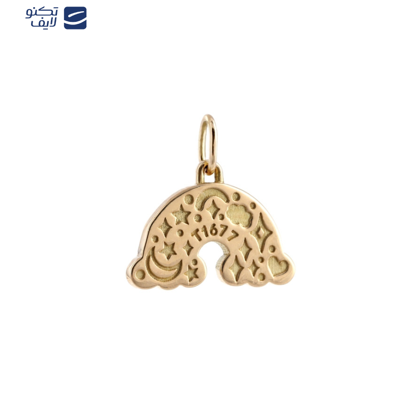 آویز گردنبند طلا 18 عیار زنانه بان گالری مدل رنگین کمان و ابر