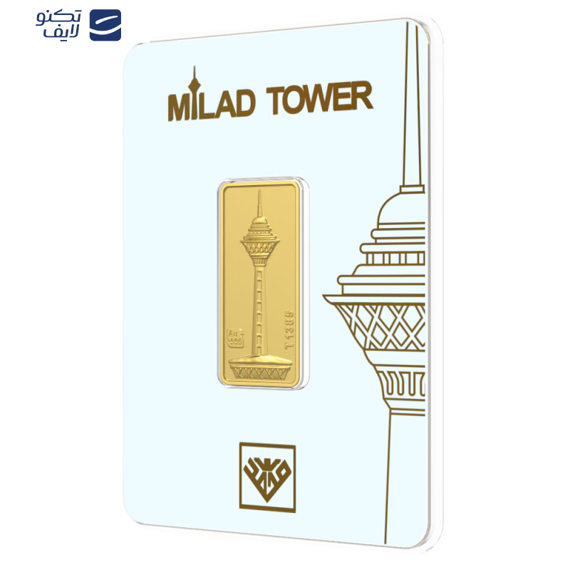 شمش طلا 24 عیار طلای محمد مدل برج میلاد کد SM3000