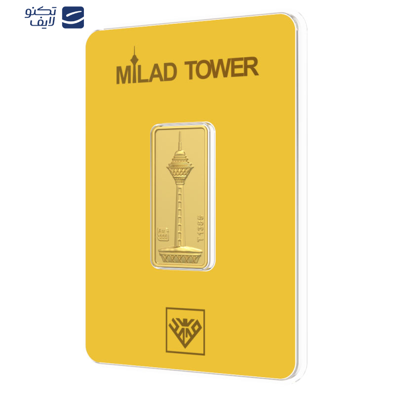 شمش طلا 24 عیار طلای محمد مدل برج میلاد کد SM1000