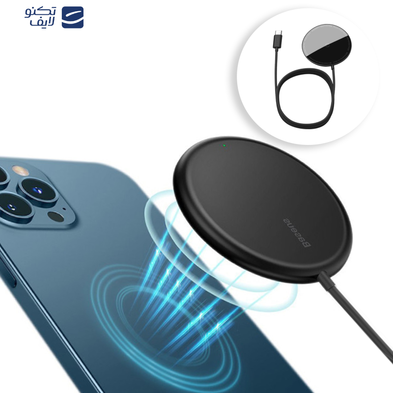 شارژر بی سیم باسئوس مدل Simple Mini Magnetic Wireless Charger WX01-JKF