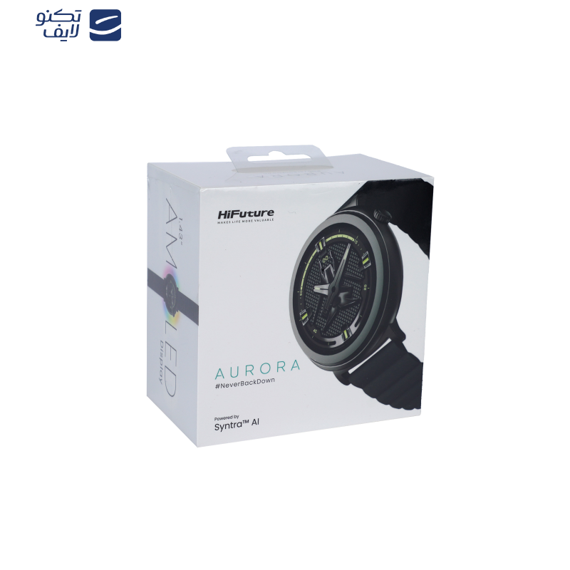 ساعت هوشمند 35.6 میلی متر هایفیوچر مدل aurora با بند سیلیکونی