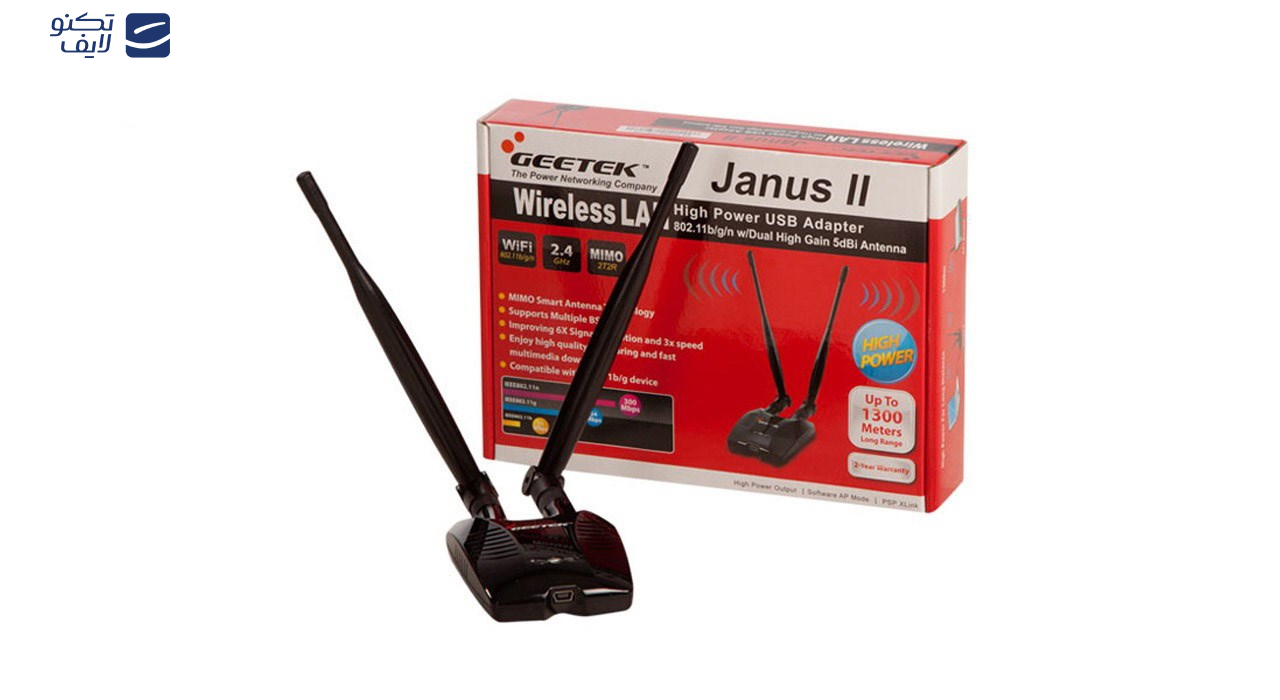 کارت شبکه USB بی سیم جی تک Janus II کارت شبکه USB بی سیم جی تک Janus II