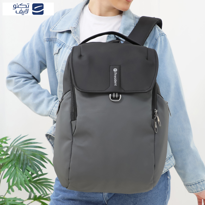 کوله پشتی لپ تاپ پرزیدنت مدل Zimmer مناسب برای لپ تاپ  15.6 اینچی