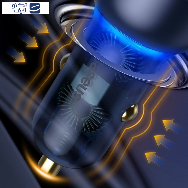 شارژر فندکی باسئوس مدل TZCCKX_0G به همراه کابل تبدیل USB-C