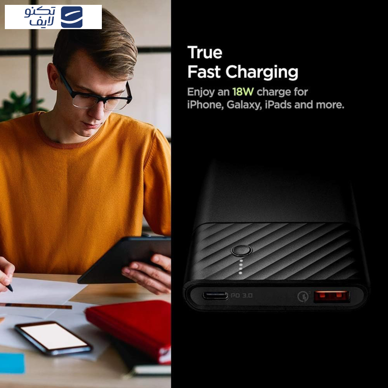 پاوربانک اسپیگن مدل PocketBoost ظرفیت 10000 میلی آمپر ساعت پاوربانک اسپیگن مدل PocketBoost ظرفیت 10000 میلی آمپر ساعت