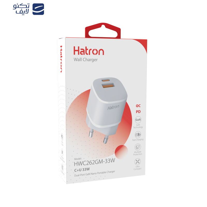 شارژر دیواری 33 وات هترون مدل HWC262GM-33W GaN شارژر دیواری 33 وات هترون مدل HWC262GM-33W GaN