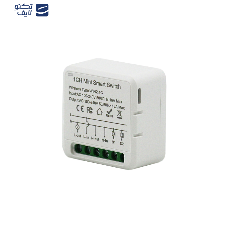 رله سوئیچ هوشمند تویا مدل تک کانال پشت کلیدی کد 01
