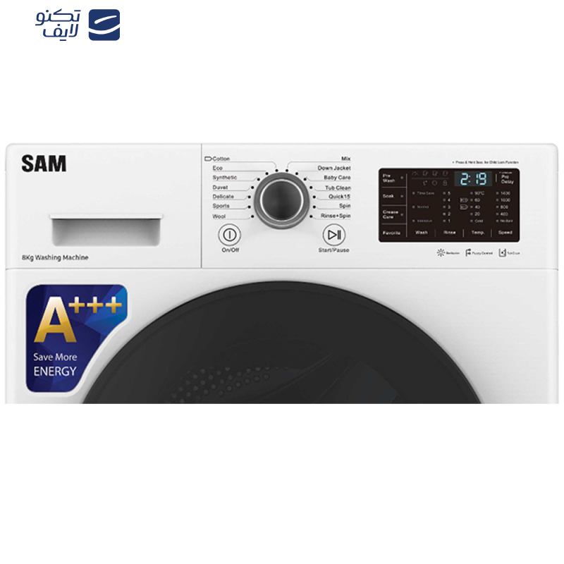 ماشین لباسشویی سام الکترونیک مدل BL-P1465W ظرفیت 9 کیلوگرم