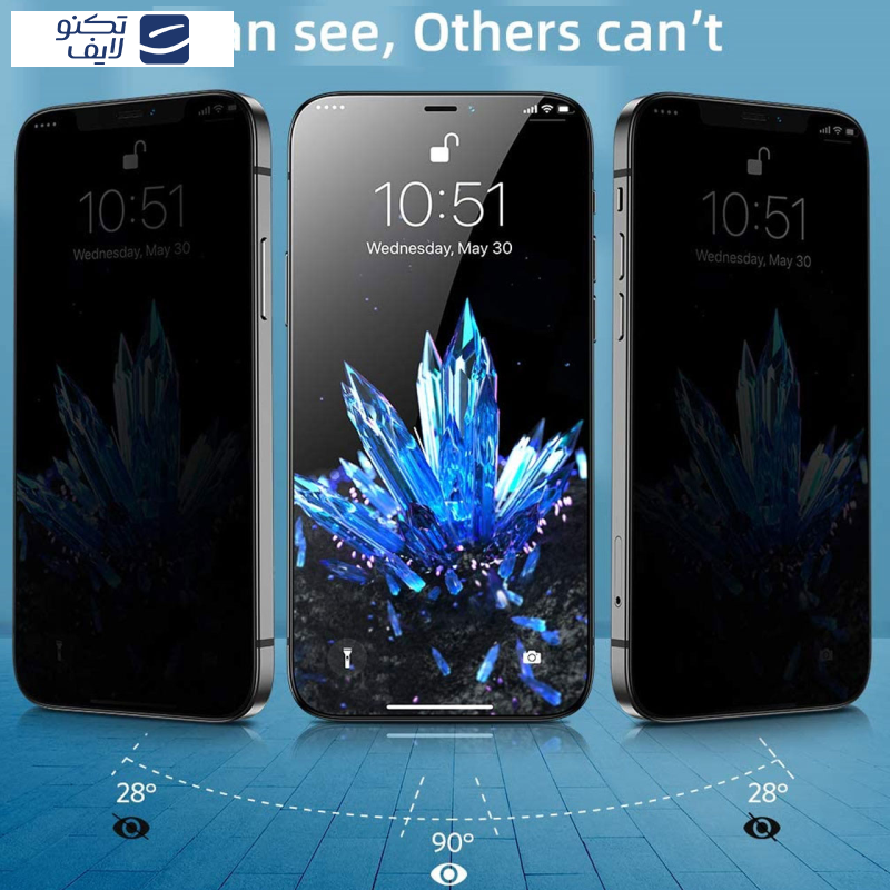 محافظ صفحه نمایش حریم شخصی مدل PRV مناسب برای گوشی موبایل اپل iPhone 12 Pro Max