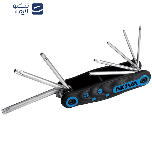 مجموعه 8 عددی آچار ستاره ای تاشو نووا مدل NTK 1140