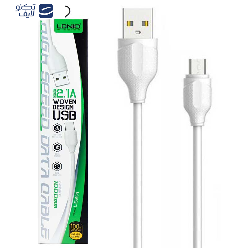 کابل تبدیل USB به microUSB الدینیو مدل LS371 طول 1 متر کابل تبدیل USB به microUSB الدینیو مدل LS371 طول 1 متر