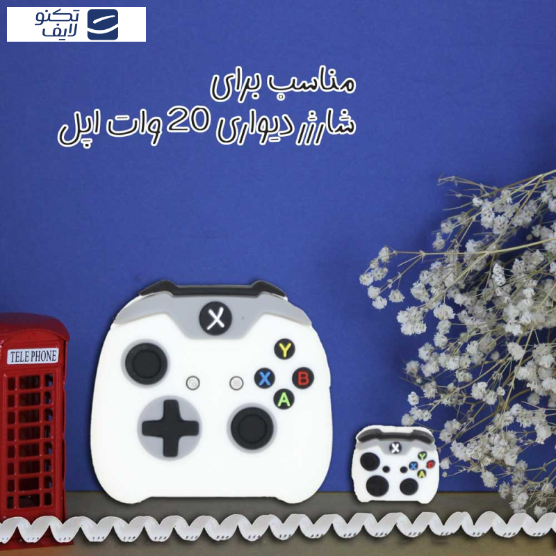 محافظ شارژر دیواری سانیوان طرح عروسکی دسته xbox به همراه محافظ کابل مجموعه 4 عددی