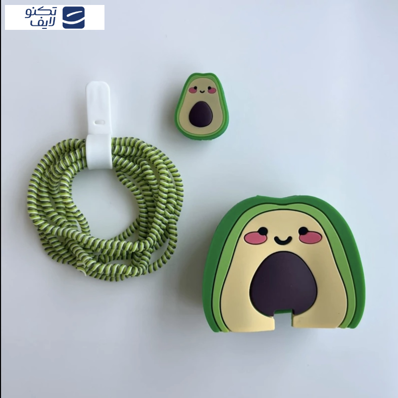 محافظ کابل و شارژر دیواری مدل آووکادو Avocado مجموعه 4 عددی