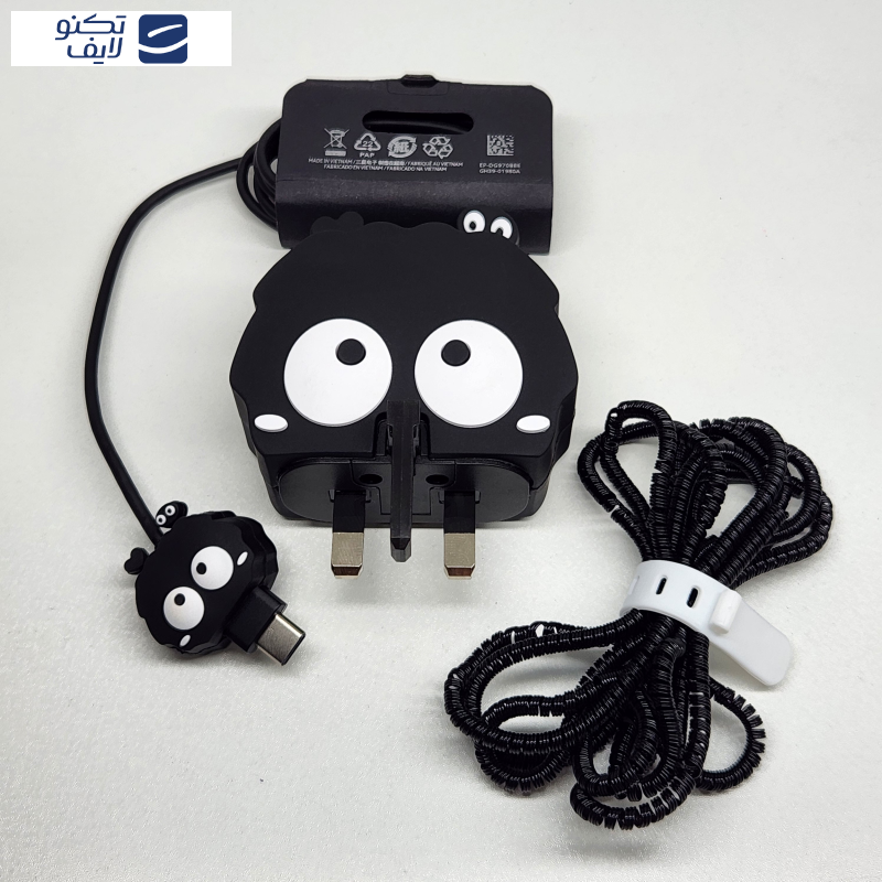 محافظ کابل مدل فانتزی طرح چشم به همراه محافظ شارژ دیواری مجموعه 4 عددی