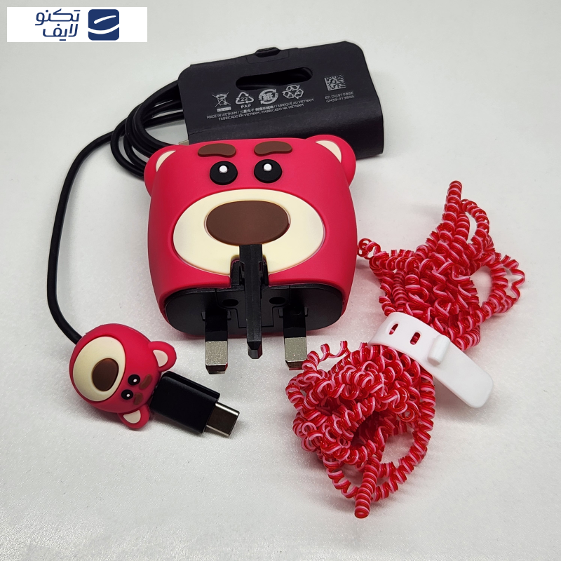 محافظ کابل مدل فانتزی طرح خرس به همراه محافظ شارژ دیواری مجموعه 4 عددی محافظ کابل مدل فانتزی طرح خرس به همراه محافظ شارژ دیواری مجموعه 4 عددی