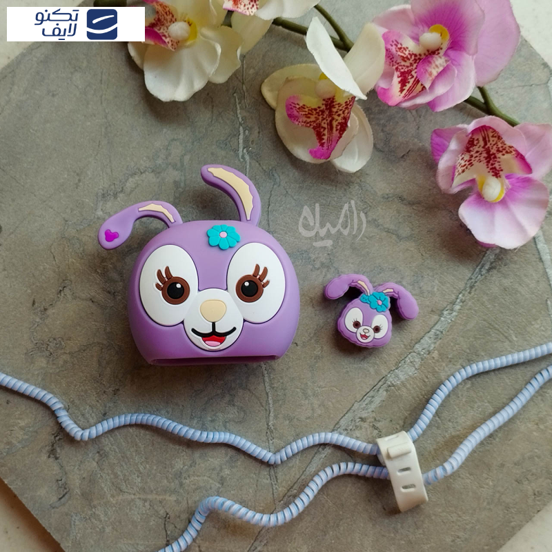 محافظ کابل طرح فانتزی خرگوش مدل Stella Lou به همراه محافظ شارژر دیواری مجموعه 4 عددی