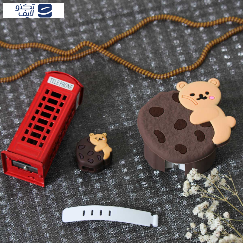 محافظ کابل و شارژر دیواری سانیوان طرح عروسکی فانتزی کوکی مجموعه 4 عددی