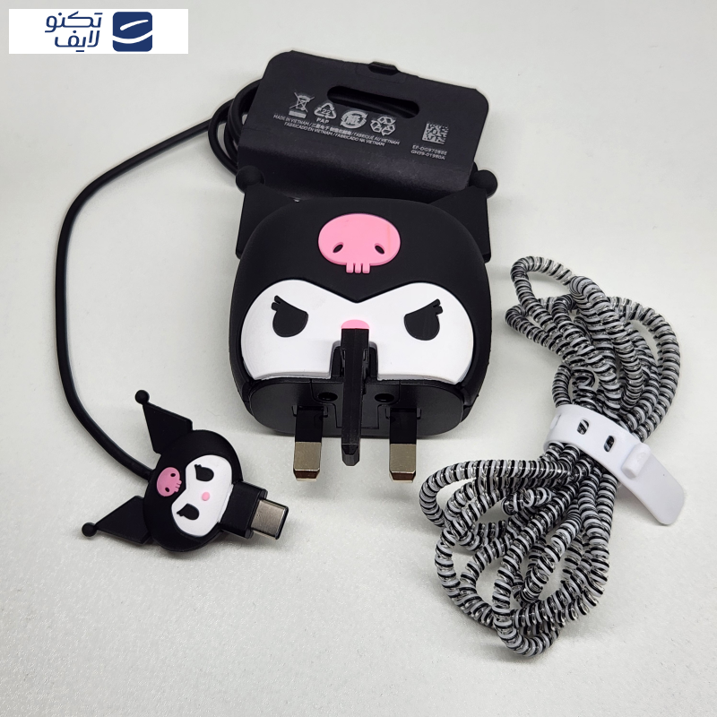 محافظ کابل مدل فانتزی طرح خفاش به همراه محافظ شارژ دیواری مجموعه 4 عددی