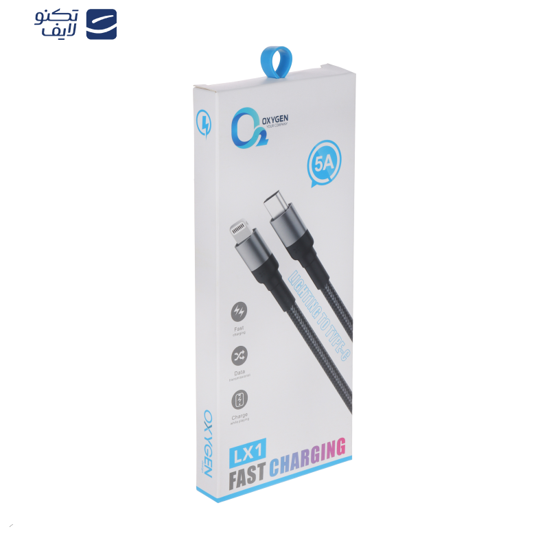 کابل تبدیل USB به لایتنینگ اکسیژن مدل LX1 طول 1 متر