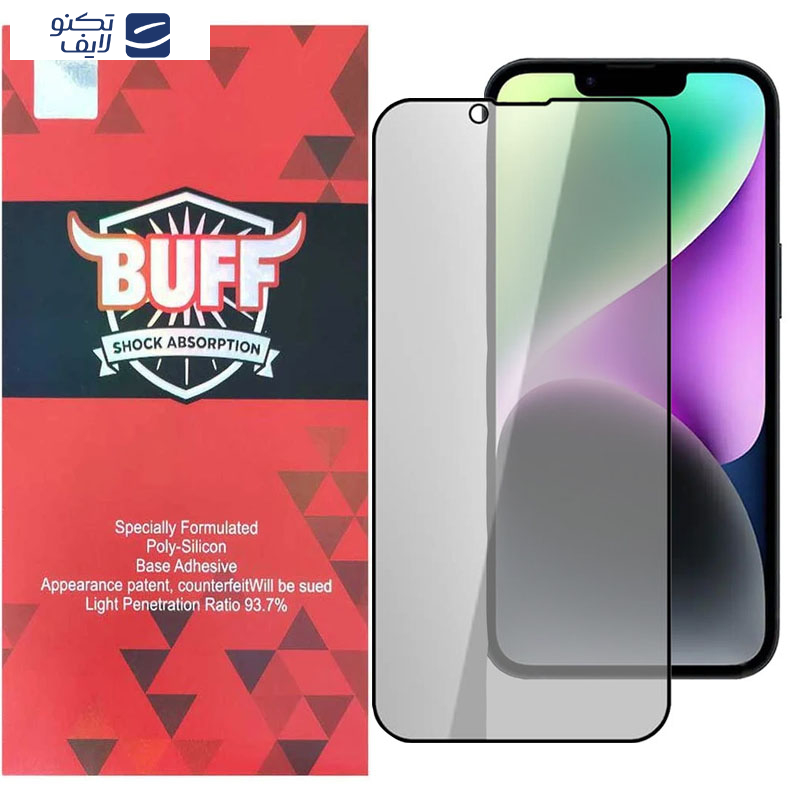 محافظ صفحه نمایش حریم شخصی بوف مدل 5D Privacy مناسب برای گوشی موبایل اپل iPhone 16e/14/13 Pro/13