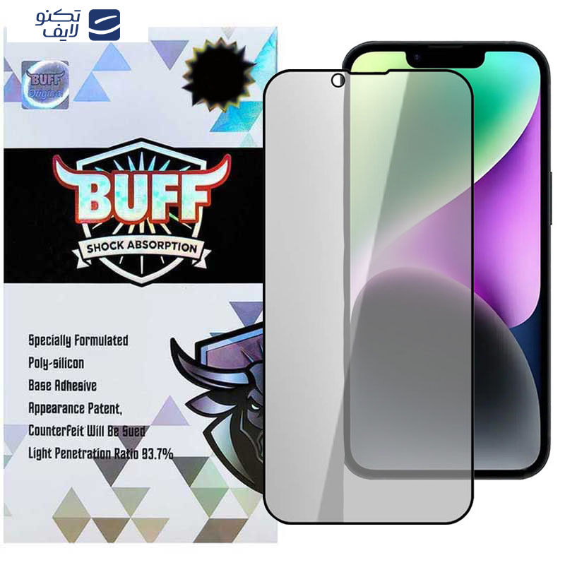 محافظ صفحه نمایش حریم شخصی بوف مدل 5D Privacy-G مناسب برای گوشی موبایل اپل iPhone 16e/14/13 Pro/13