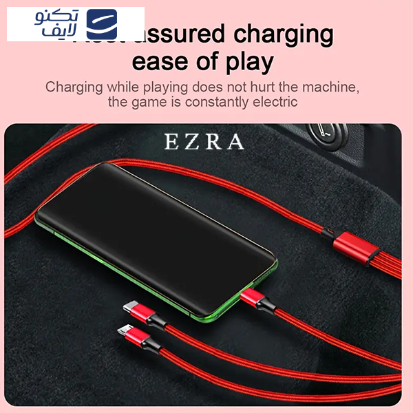 کابل تبدیل USB به microUSB / USB-C / لایتنینگ آزرا مدل DC352 طول 1.2 متر