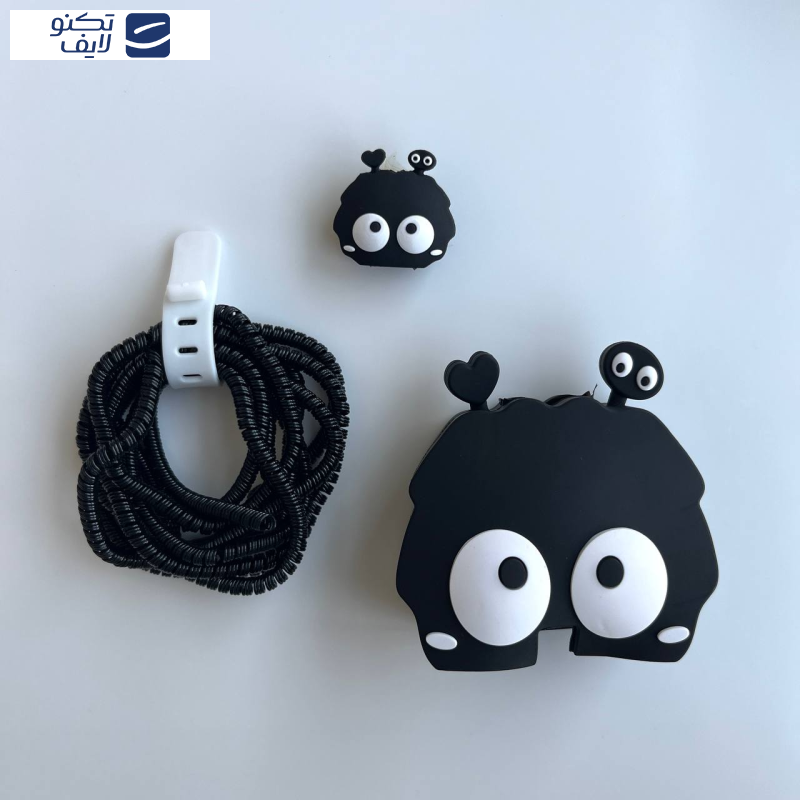 محافظ کابل طرح فانتزی مدل هپل به همراه محافظ شارژر دیواری مجموعه 4 عددی