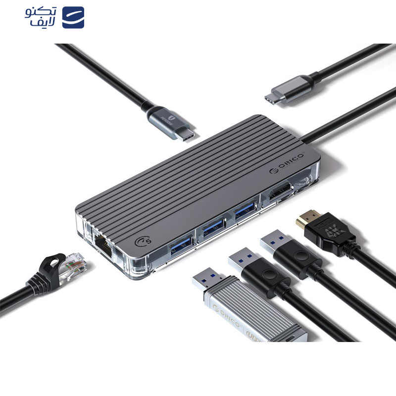هاب ۶ پورت USB-C اوریکو مدل WB-6RJ-V1 هاب ۶ پورت USB-C اوریکو مدل WB-6RJ-V1