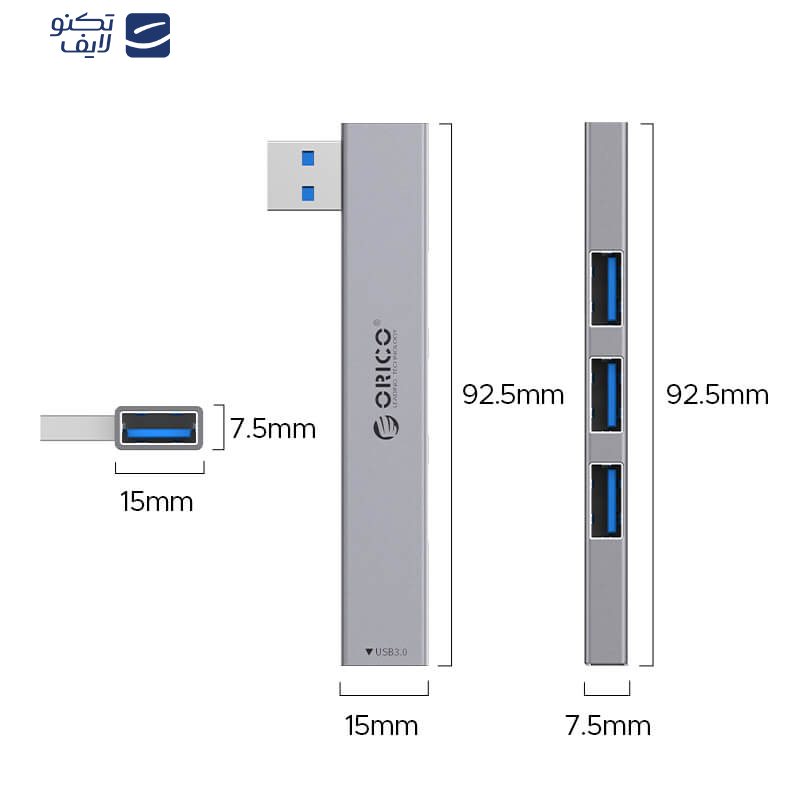 هاب 4 پورت USB3.0 اوریکو مدل YSZ1-U3