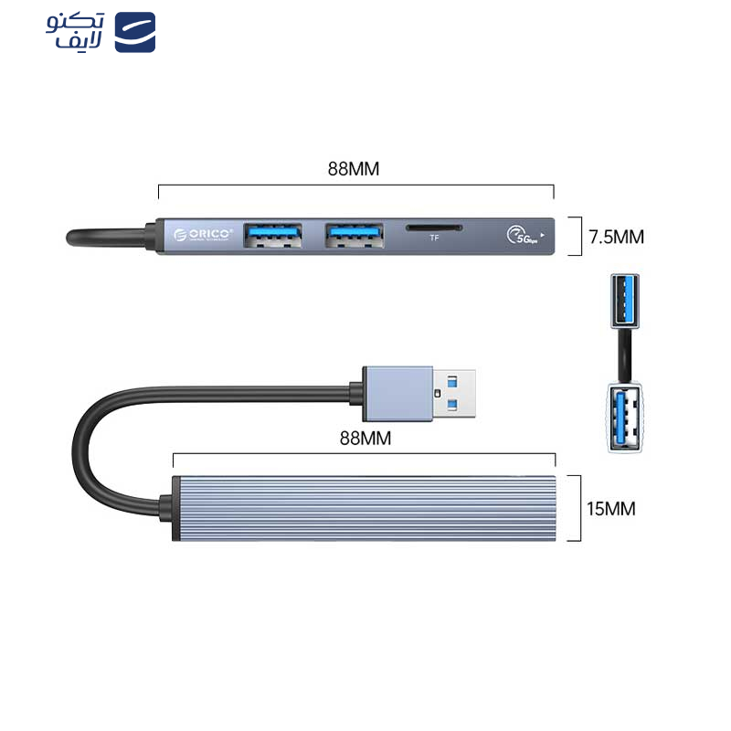 هاب چهار پورت USB اوریکو مدل AH-A12F