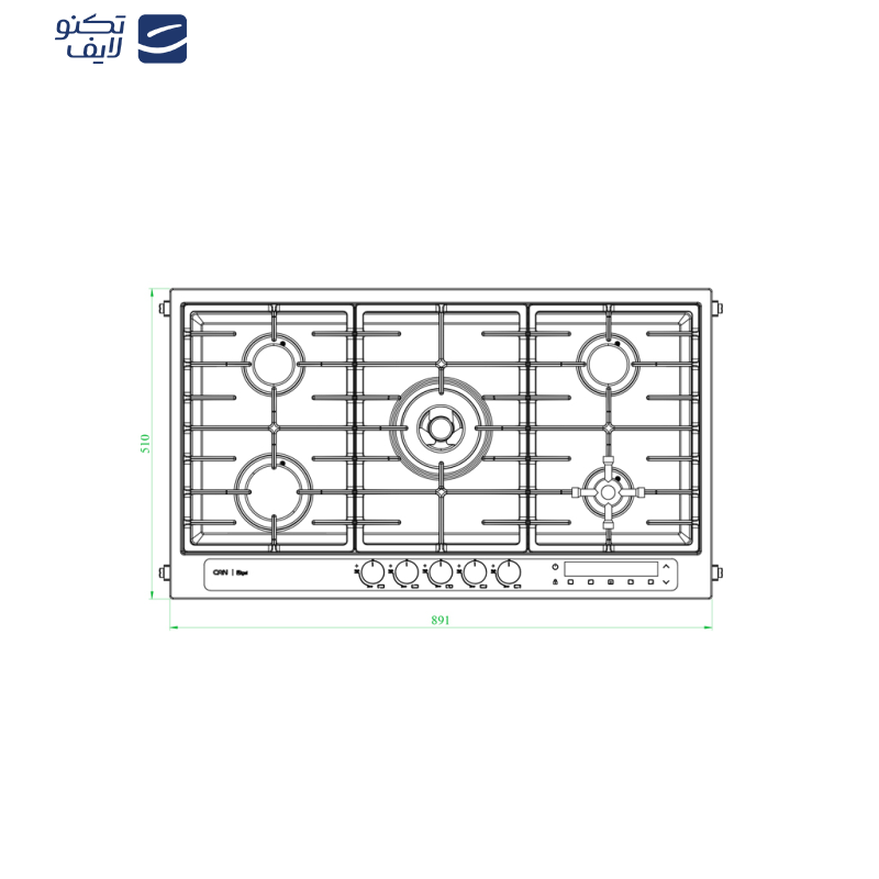 اجاق گاز صفحه‌ای کن مدل رایجل مولتی استپ