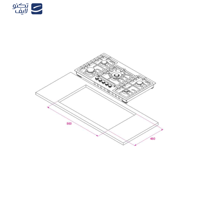 اجاق گاز صفحه‌ای کن مدل 518M Multi step