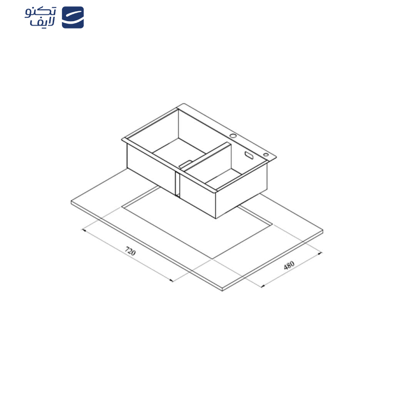 سینک ظرفشویی کن مدل BCN303 روکار