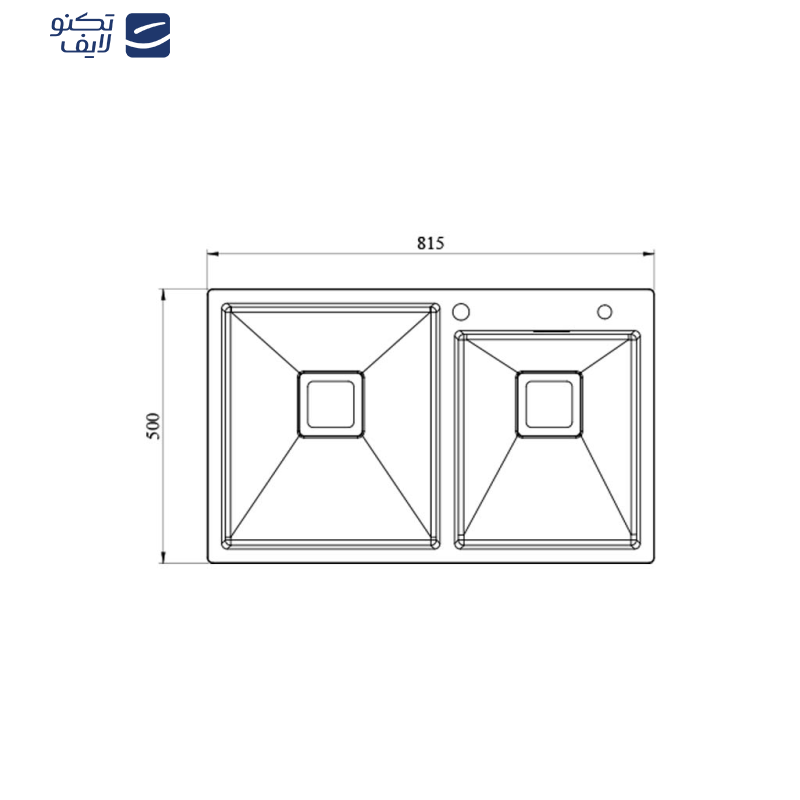 سینک ظرفشویی باکسی کن مدل BCN 204 استیل توکار