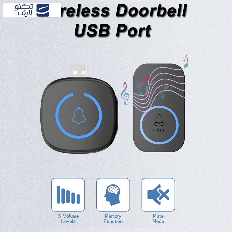 زنگ بی سیم مدل هوشمند درب کد ZA2 به همراه دو شستی