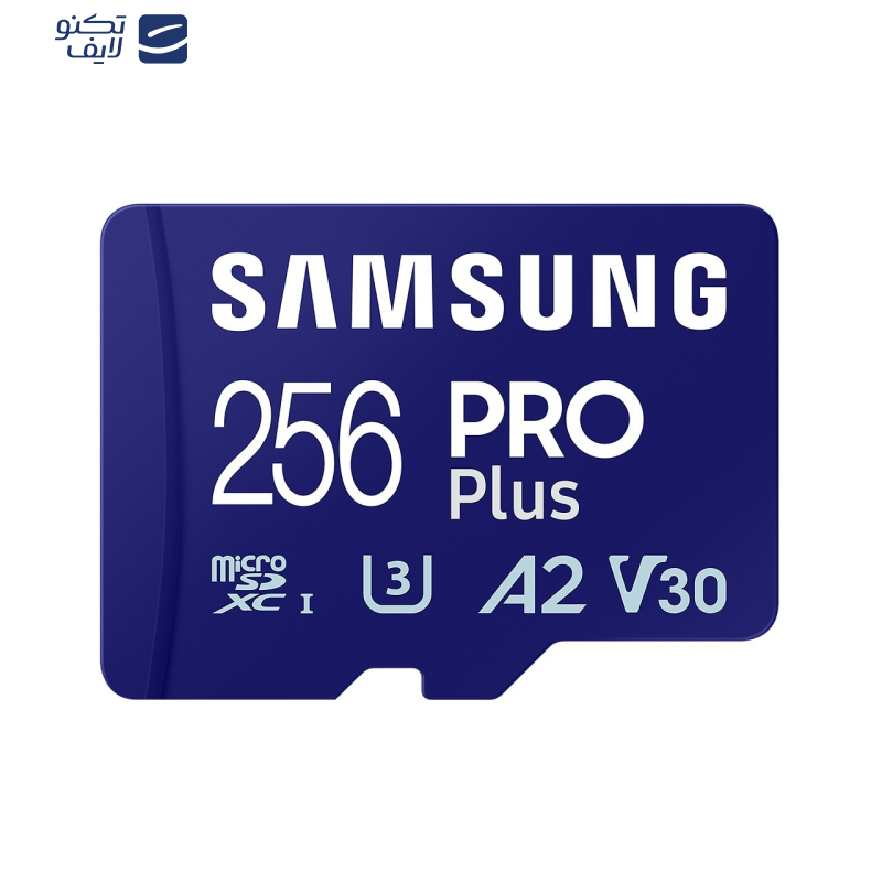 کارت حافظه MicroSDXC سامسونگ مدل Samsung PRO PLUS UHS-I U3 A2 V30 ظرفیت 256 گیگابایت به همراه آداپتور SD