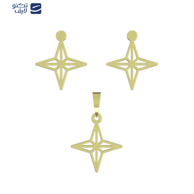 نیم ست طلا 18 عیار زنانه مدوپد مدل ستاره کد NA15431