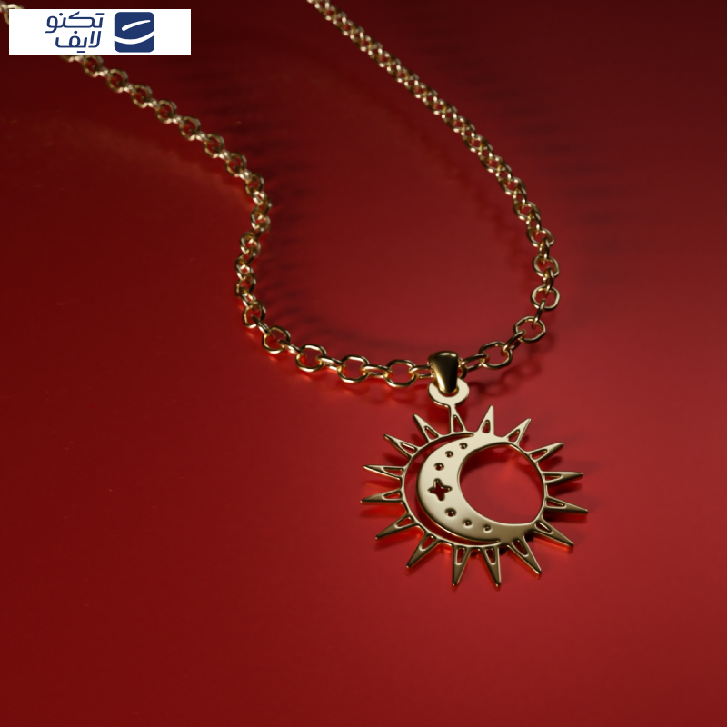 آویز گردنبند طلا 18 عیار زنانه مدوپد مدل  ماه و خورشید کد kc18507